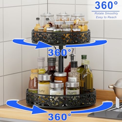 Spice Rack Lazy Susan Organizer