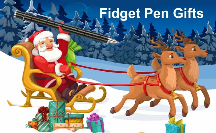 Fidget pen gifts displayed in an elegant gift box.