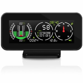 Car Inclinometer for Off-Road Driving, GPS Speedometer MPH KMH with Compass