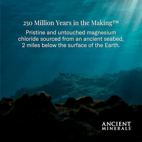 Underwater scene with Ancient Minerals magnesium text.