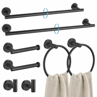 TURS Matte Black Bathroom Hardware Set