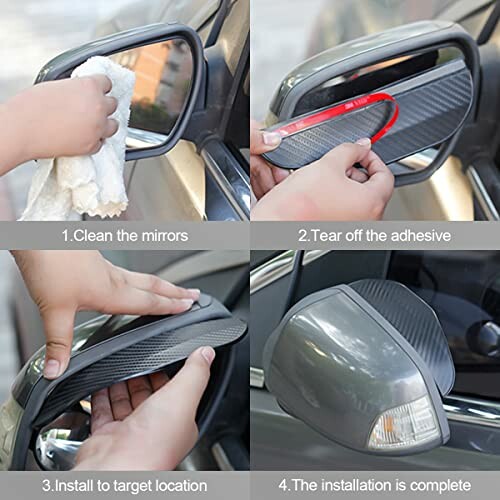 Steps to install car mirror rain guard.