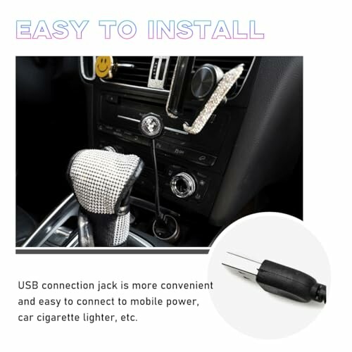 Car USB installation with cigarette lighter adapter