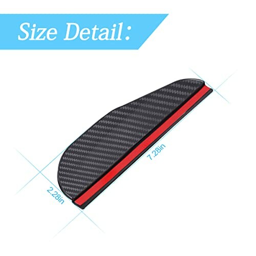 Carbon fiber object with size dimensions 7.28in by 2.28in.