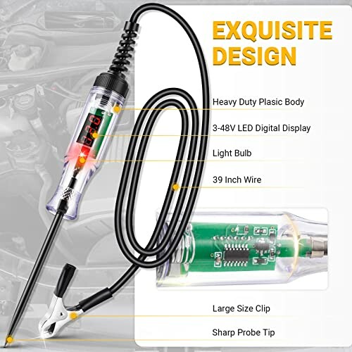 Test Light Automotive 3-48V Digital LED Circuit Tester