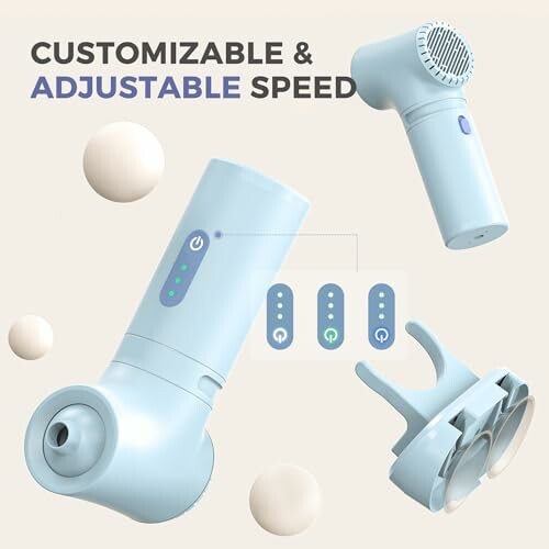 Customizable adjustable speed hair dryer with attachments.