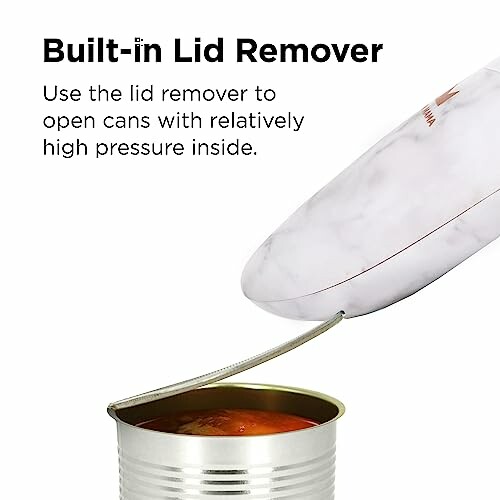 Electric can opener with built-in lid remover