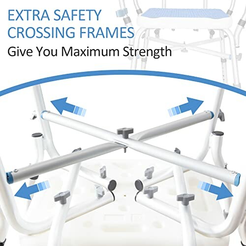 Illustration of extra safety crossing frames for enhanced strength.