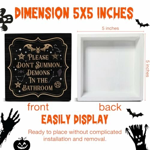 Zauly Scary Halloween Decor Sign
