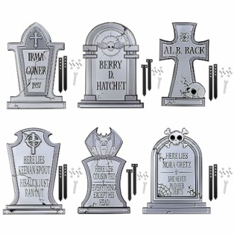 3-D Metal Halloween Tombstones