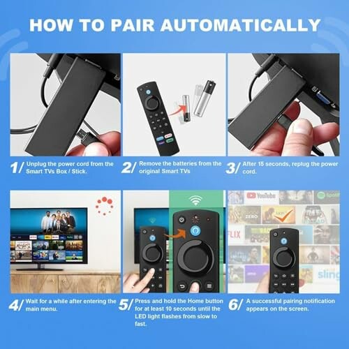 Step-by-step guide on pairing a remote control with a smart TV.