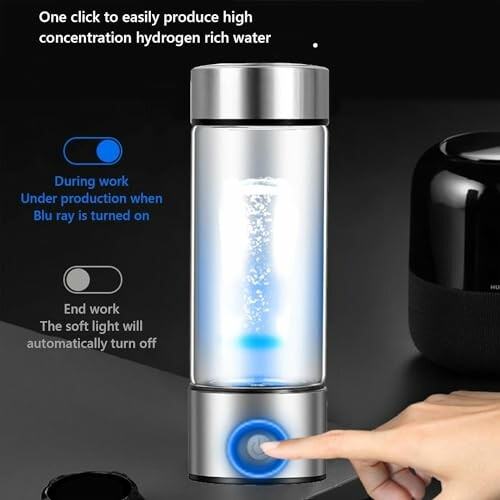 Hydrogen water generator with LED indicator and touch button