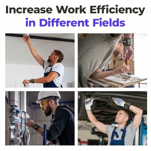Workers performing tasks in various fields to increase efficiency.