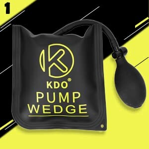 KDO pump wedge tool with inflatable bag and bulb for automotive tasks
