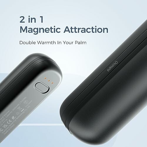 2 in 1 magnetic hand warmer with double warmth feature