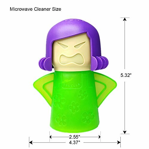 Plastic microwave cleaner figure with dimensions.