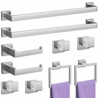 Brushed Nickel Bathroom Accessories Set