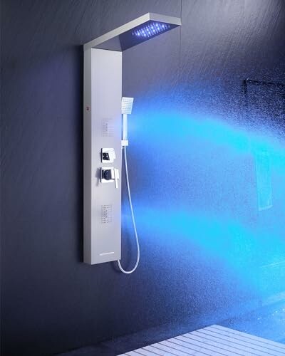 Modern MENATT Shower Panel System with LED lights and water jets