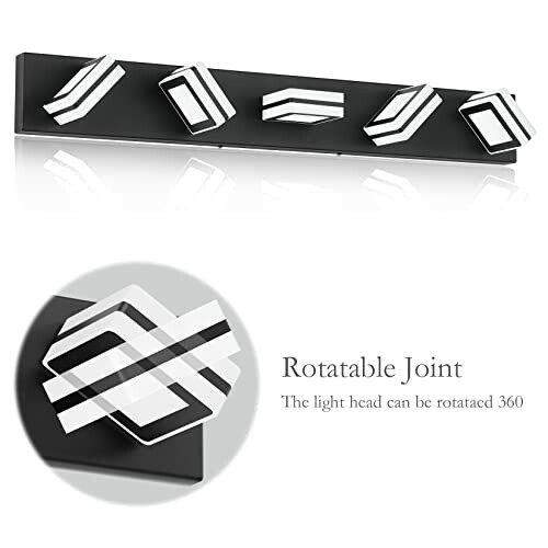 Modern wall light fixture with rotatable joints