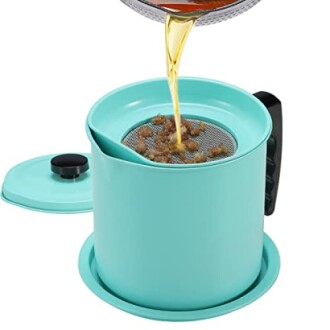 Cambom Bacon Grease Container with Fine Mesh Strainer