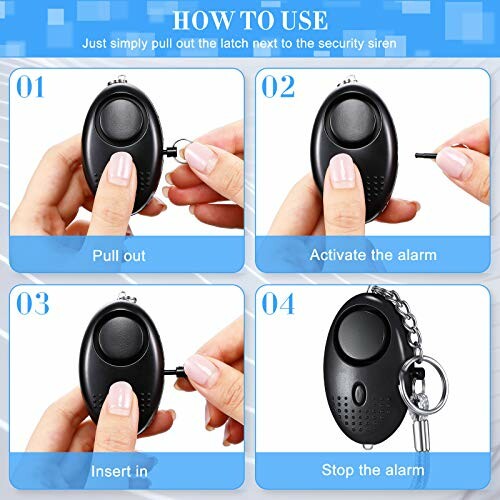 Instructions for using a personal alarm device in four steps.