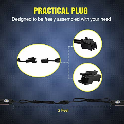 Diagram of practical plug with assembly instructions.