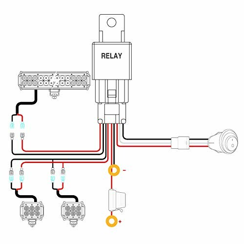 Diagram showing relay wiring connections with labeled components.