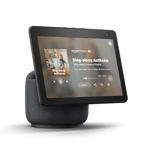 Smart display playing music with album art