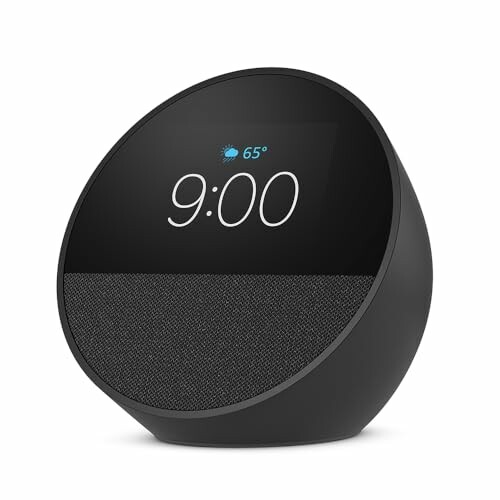 Smart speaker with digital clock and weather display