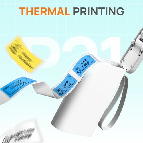 Thermal printer with flying labels