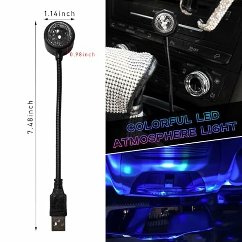 USB LED atmosphere light for car interior